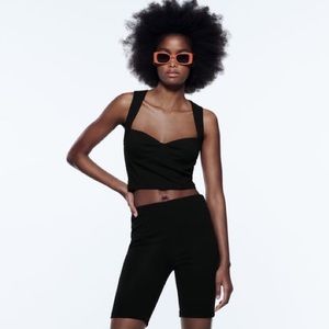 Zara Knit Ribbed Stretch Biker Cycling Shorts